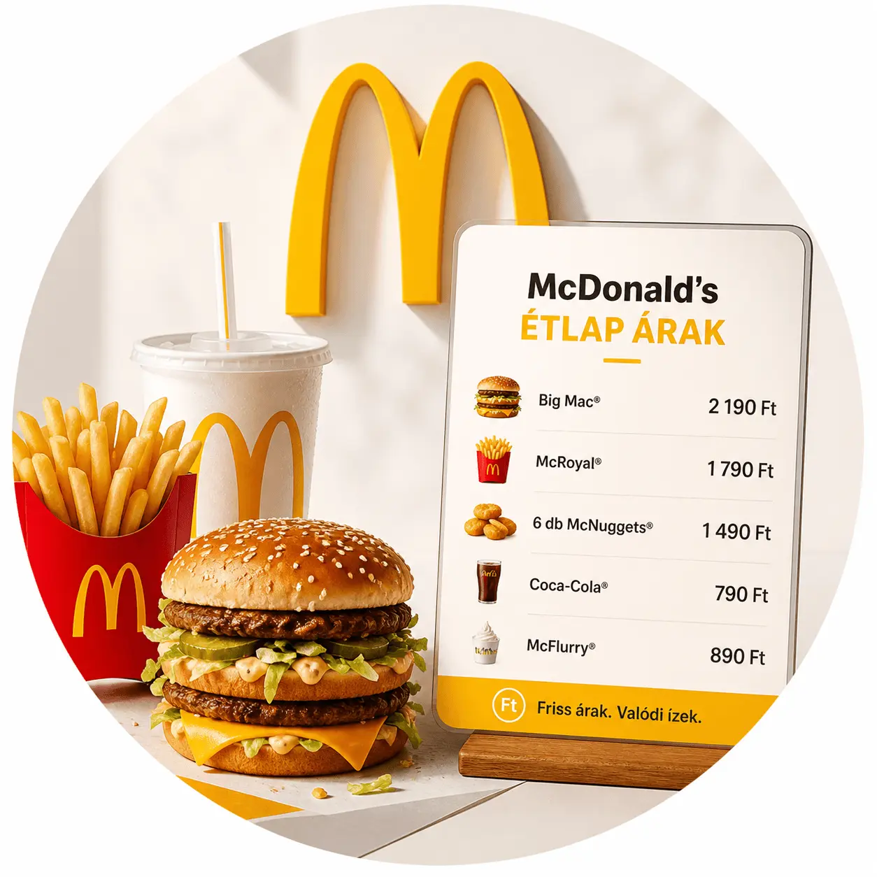 mcdonald's étlap árak