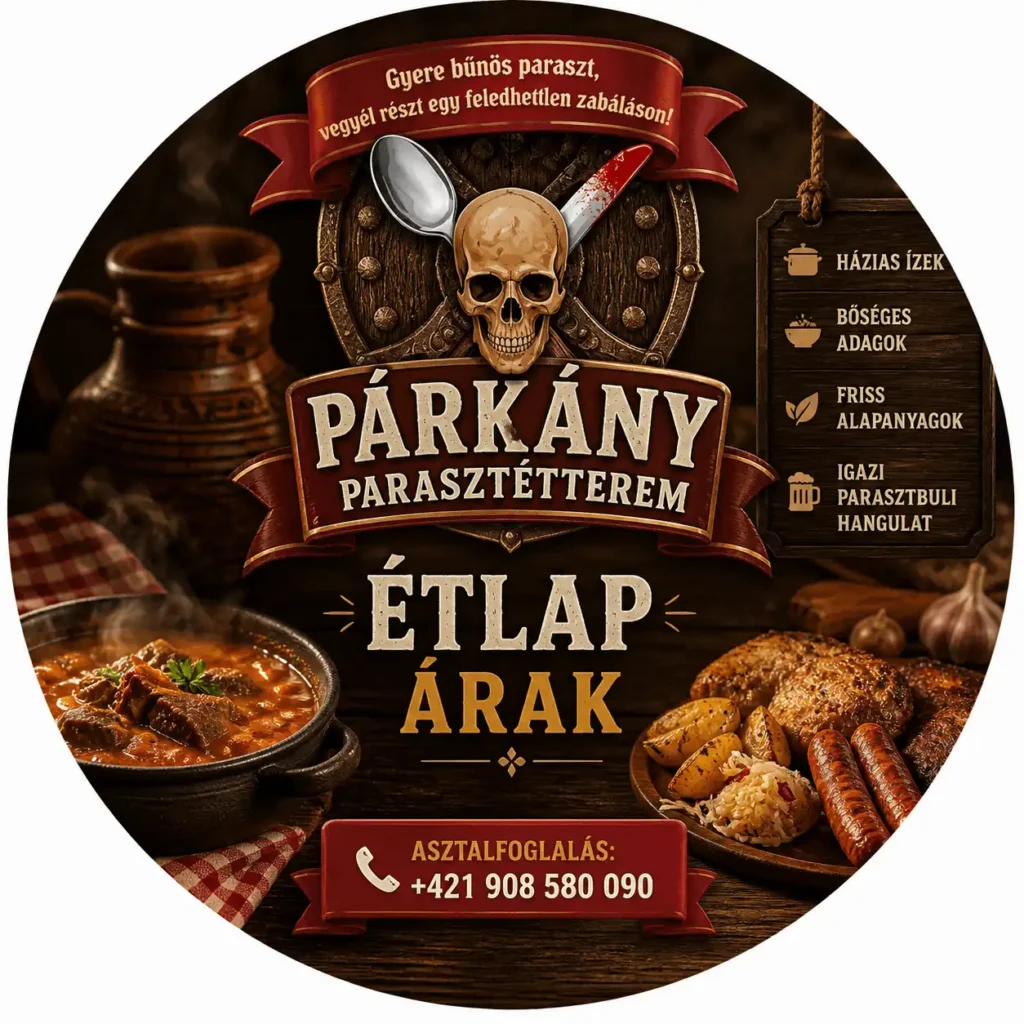 párkány parasztétterem étlap árak